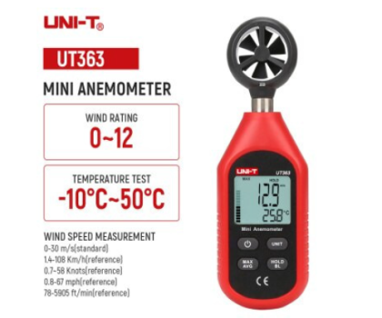 Anemometru pentru măsurarea debitului de aer în ventilație și climatizare